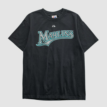 Miami Marlins Majestic 2000s T-shirt - Black Vintage