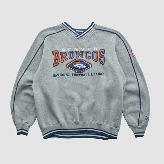 Denver Broncos Lee Apparel 90s Pullover Sweatshirt - Heather Gray Vintage outlet