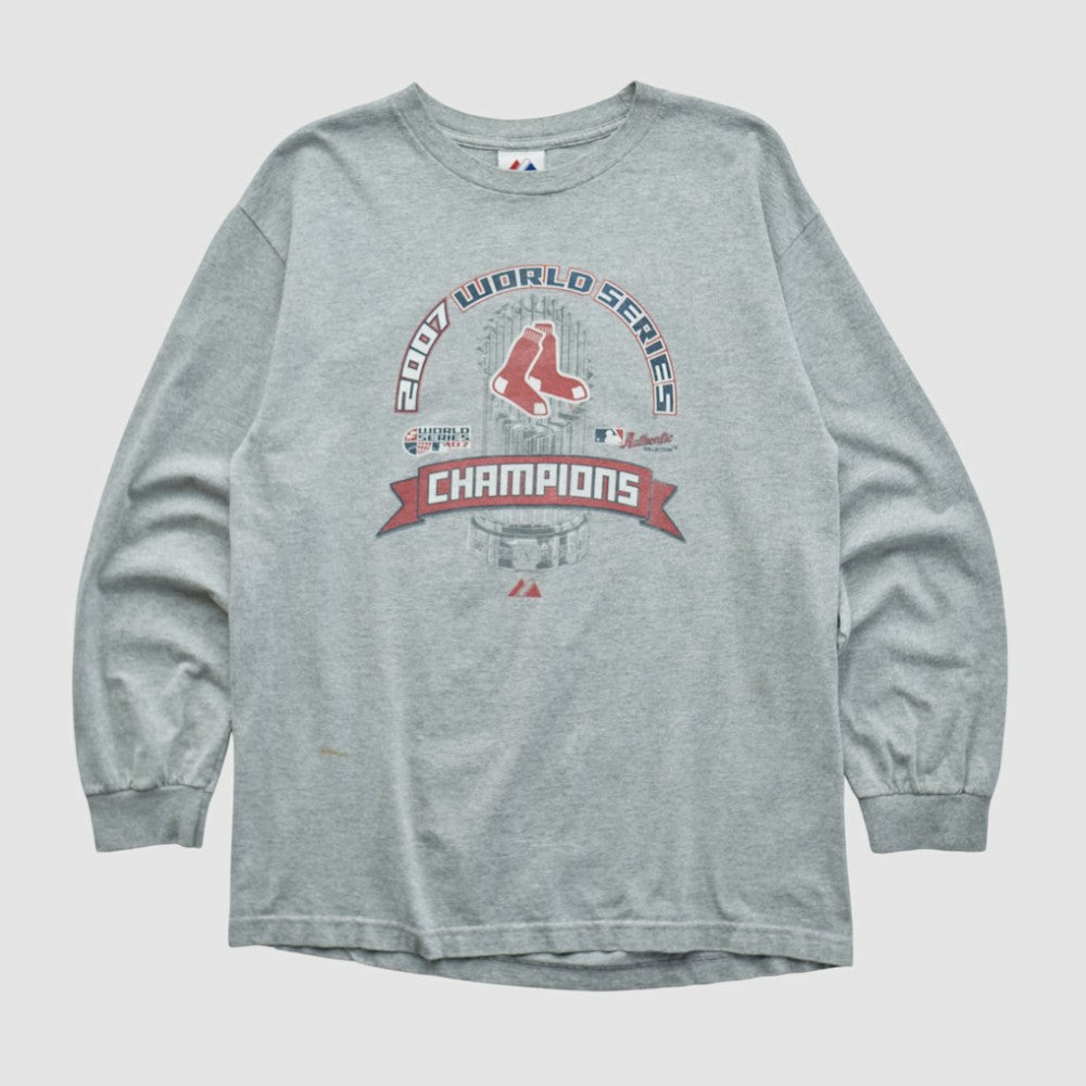 World Series Champions Majestic 2007 Long Sleeve T-shirt - Heather Gray Vintage