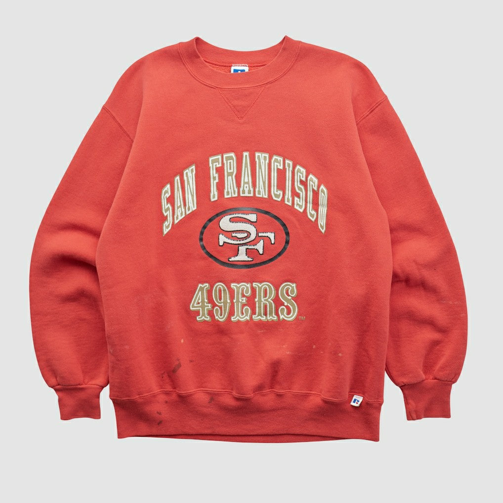 San Francisco 49ers Russell 90s Pullover Sweatshirt - Red Vintage sale