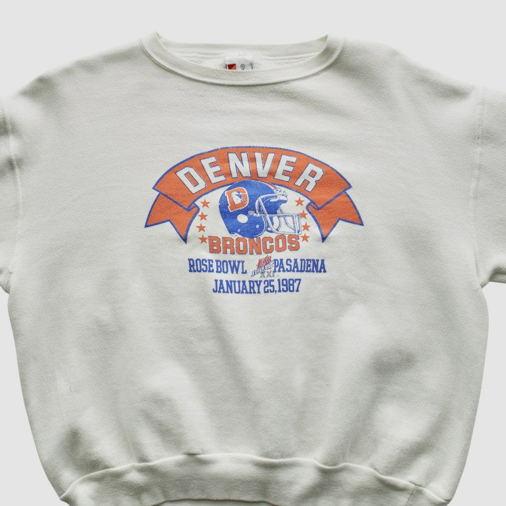 Denver Broncos Signal Sports 1987 Pullover Sweatshirt - White Vintage outlet
