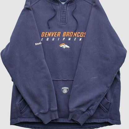 Denver Broncos Reebok 2000s Hooded Pullover Sweatshirt - Navy Vintage sale