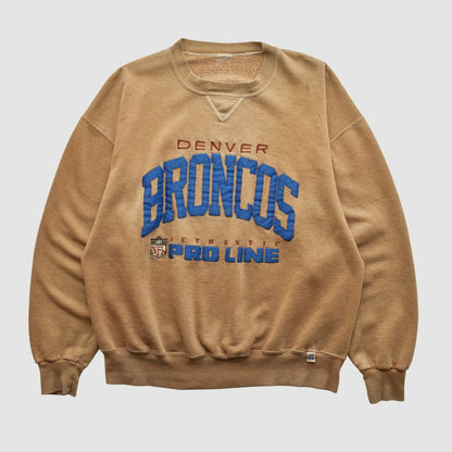Denver Broncos 90s Pullover Sweatshirt - Tan Vintage discount