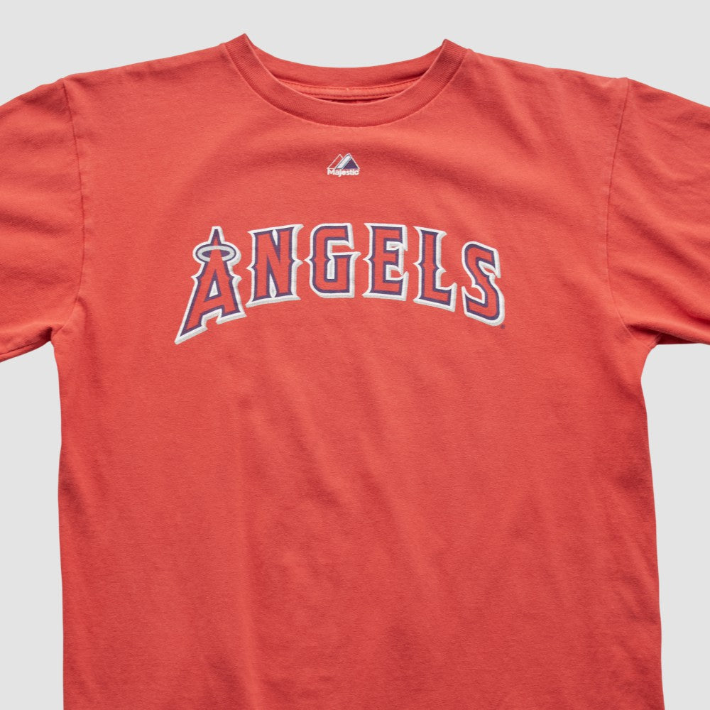 Los Angeles Angels Majestic 2000s T-shirt - Red Vintage