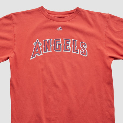 Los Angeles Angels Majestic 2000s T-shirt - Red Vintage