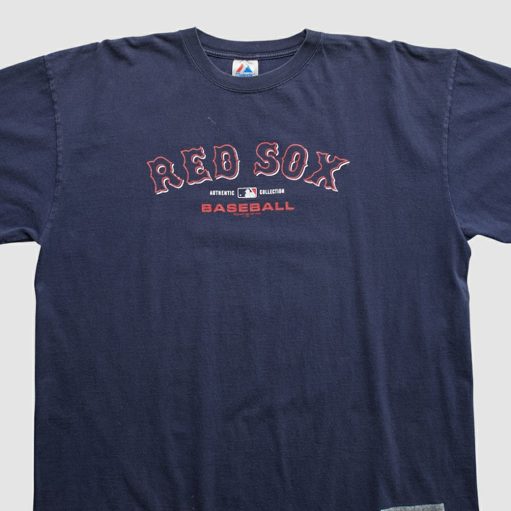 Boston Red Sox Majestic 2000s T-shirt - Navy Vintage