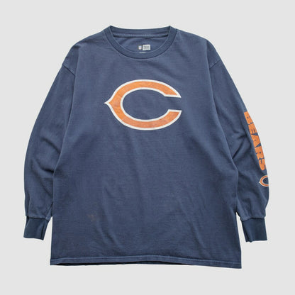 Chicago Bears NFL 2010s Long Sleeve T-shirt - Navy Vintage on sale