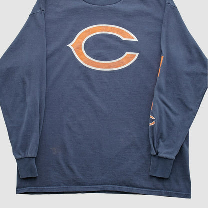 Chicago Bears NFL 2010s Long Sleeve T-shirt - Navy Vintage on sale