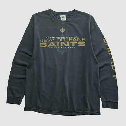 New Orleans Saints NFL 2010s Long Sleeve T-shirt - Black Vintage sale