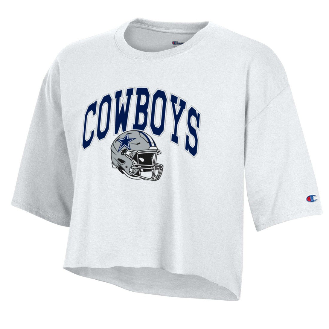 Dallas Cowboys Champion Women's Boyfriend Cropped T-Shirt - White for sale