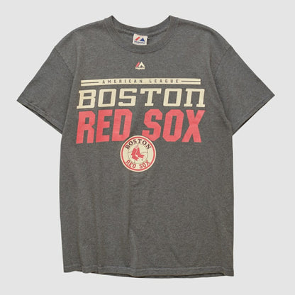 Boston Red Sox Majestic 2000s T-shirt - Dark Heather Gray Vintage
