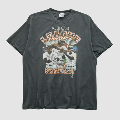 San Francisco Giants Hanes 2002 T-shirt - Black Vintage