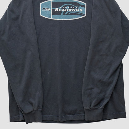 Seattle Seahawks Reebok 2000s Long Sleeve T-shirt - Black Vintage sale
