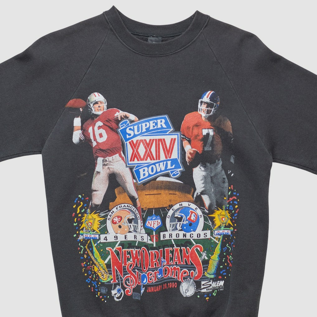 Super Bowl XXIV 1990 Pullover Sweatshirt - Black Vintage discount