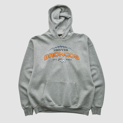 Denver Broncos NFL 2000s Hooded Pullover Sweatshirt - Heather Gray Vintage outlet