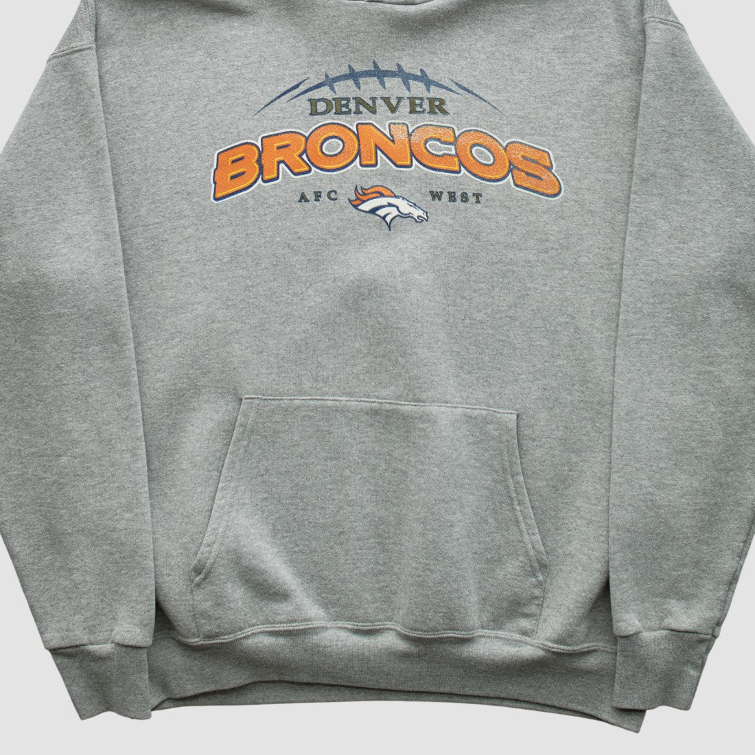 Denver Broncos NFL 2000s Hooded Pullover Sweatshirt - Heather Gray Vintage outlet