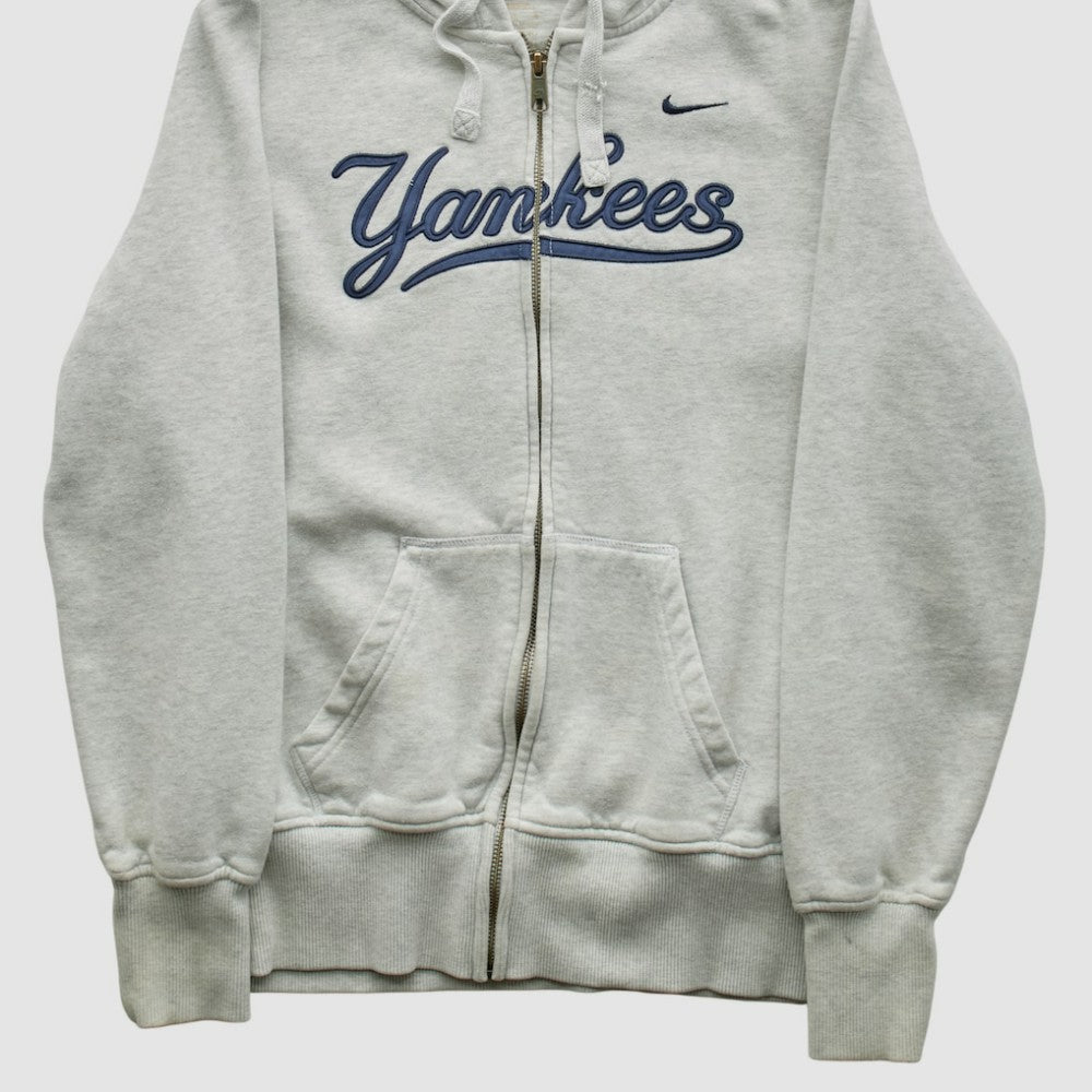 New York Yankees 2000s Hooded Full Zip Sweatshirt - Heather Gray Vintage | Nike