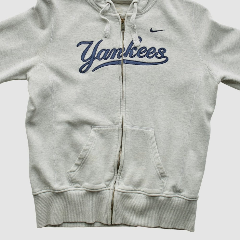 New York Yankees 2000s Hooded Full Zip Sweatshirt - Heather Gray Vintage | Nike