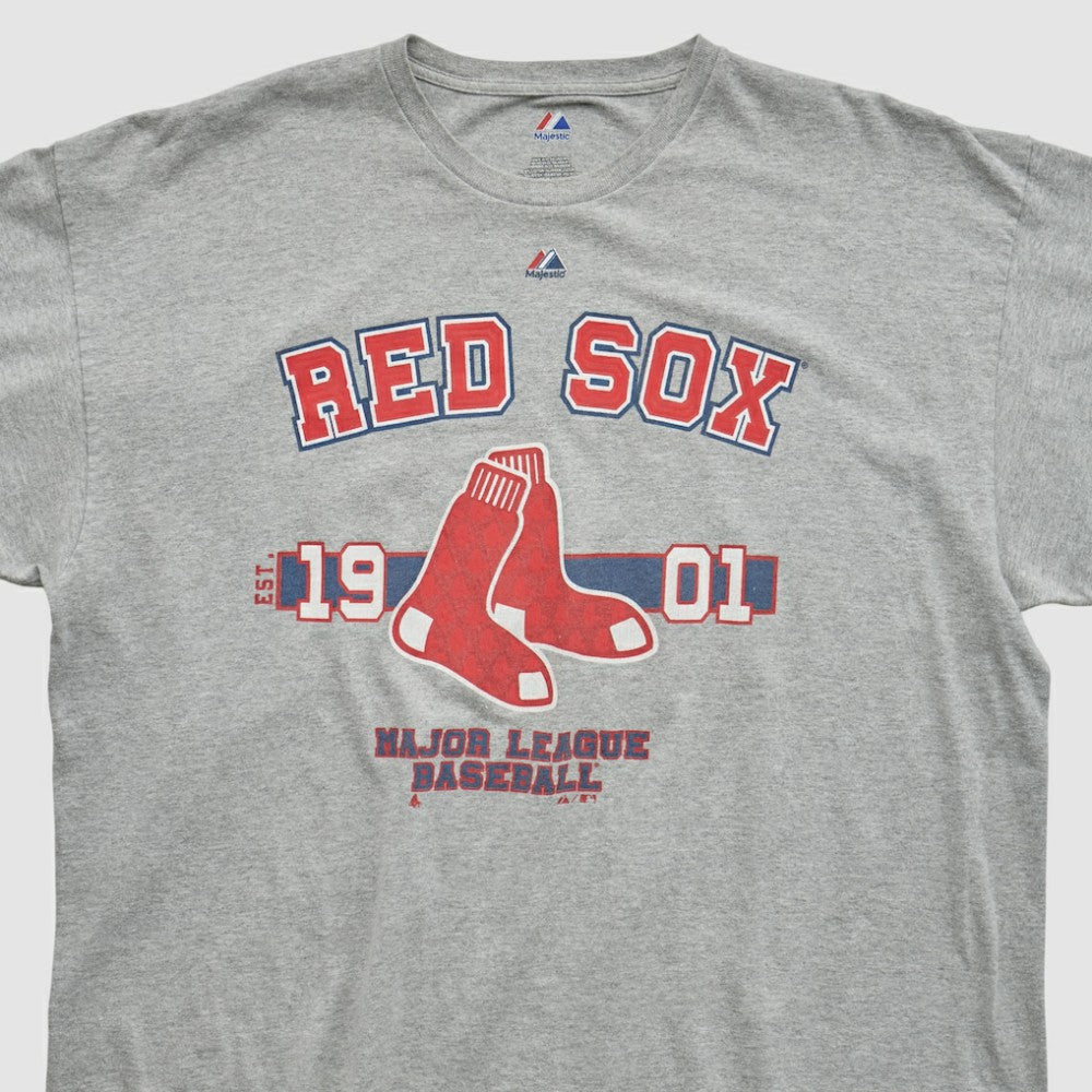 Boston Red Sox Majestic 2010s T-shirt - Heather Gray Vintage