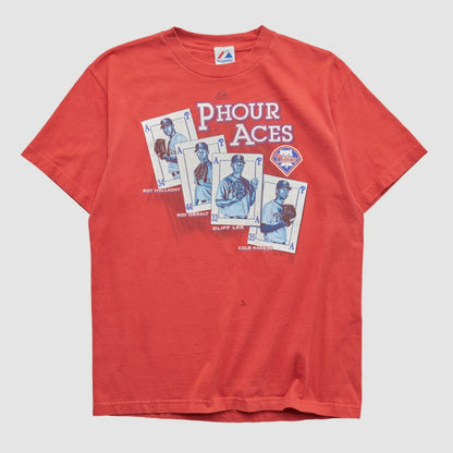 Philadelphia Phillies Majestic 2000s T-shirt - Red Vintage