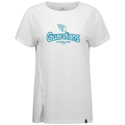 Cleveland Guardians Levelwear Women's Blue Haven Influx Cornerstone T-Shirt - White