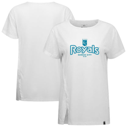 Kansas City Royals Levelwear Women's Blue Haven Influx Cornerstone T-Shirt - White
