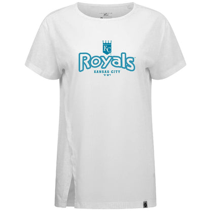 Kansas City Royals Levelwear Women's Blue Haven Influx Cornerstone T-Shirt - White