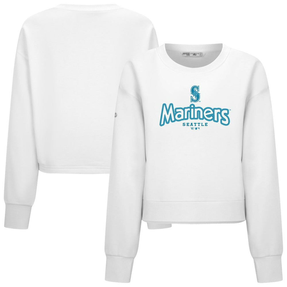 Seattle Mariners Levelwear Women's Judd Cornerstone Cropped Sweatshirt - White