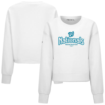Washington Nationals Levelwear Women's Judd Cornerstone Cropped Sweatshirt - White