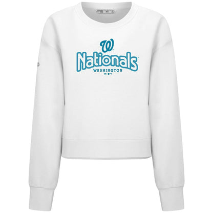 Washington Nationals Levelwear Women's Judd Cornerstone Cropped Sweatshirt - White