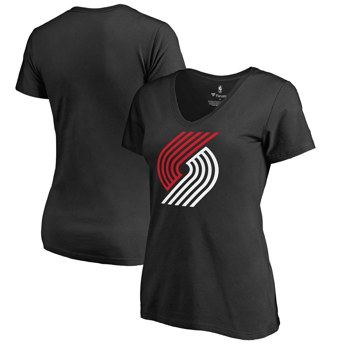 Portland Trail Blazers Women's Primary Logo V-Neck T-Shirt - Black discount