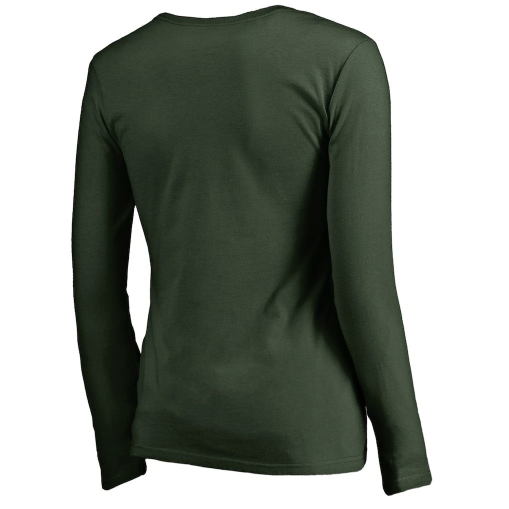Milwaukee Bucks Women's Primary Logo V-Neck Long Sleeve T-Shirt - Green discount