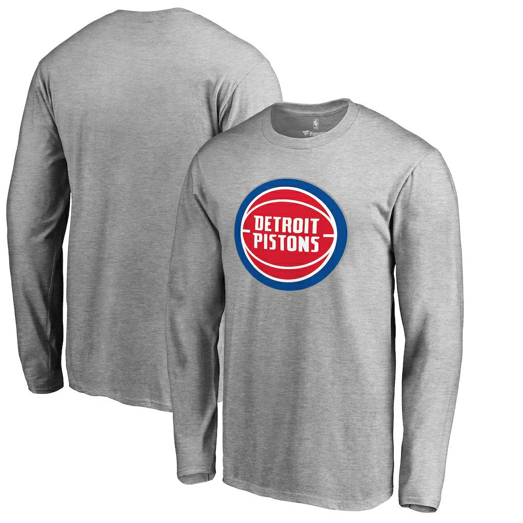 Detroit Pistons Primary Logo Long Sleeve T-Shirt sale - Heather Gray shop