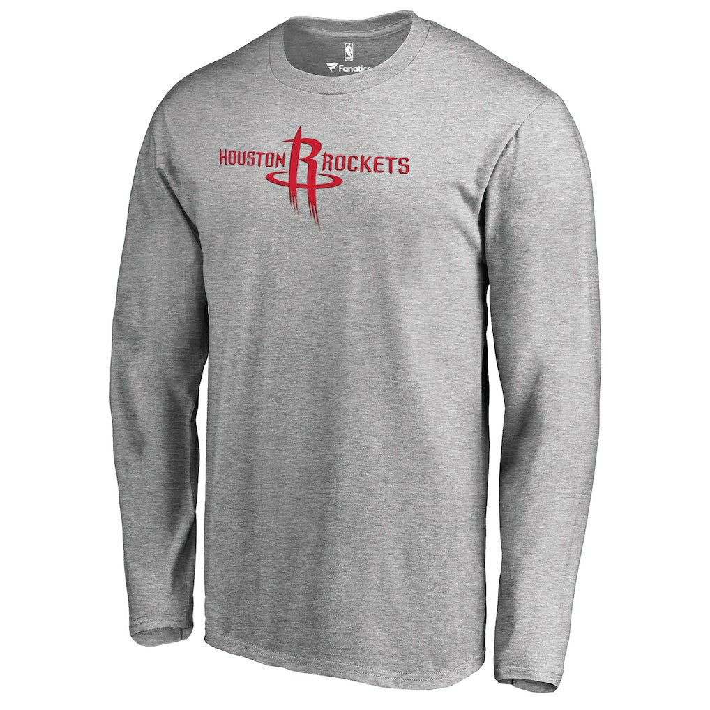 Houston Rockets Primary Logo Long Sleeve T-Shirt sale - Heather Gray shop