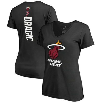 Goran Dragic Miami Heat Women's Backer V-Neck T-Shirt - Black sale