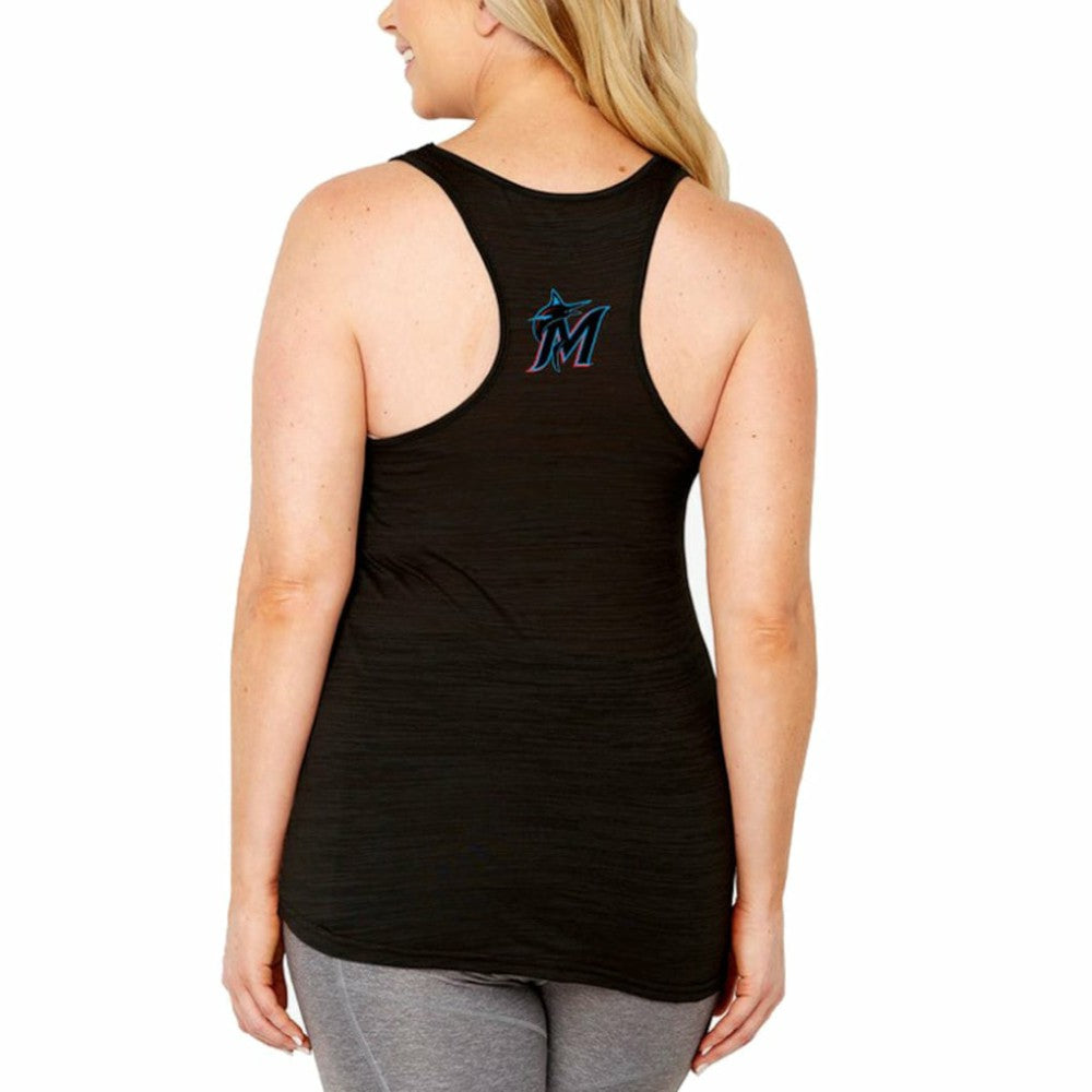 Miami Marlins Soft as a Grape Women's Plus Size Swing for the Fences Racerback Tank Top - Black