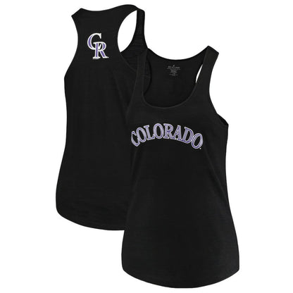 Colorado Rockies Soft as a Grape Women's Plus Size Swing for the Fences Racerback Tank Top - Black
