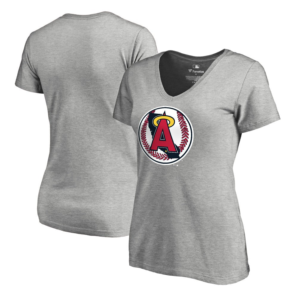 Los Angeles Angels Women's Cooperstown Collection Forbes T-Shirt - Ash