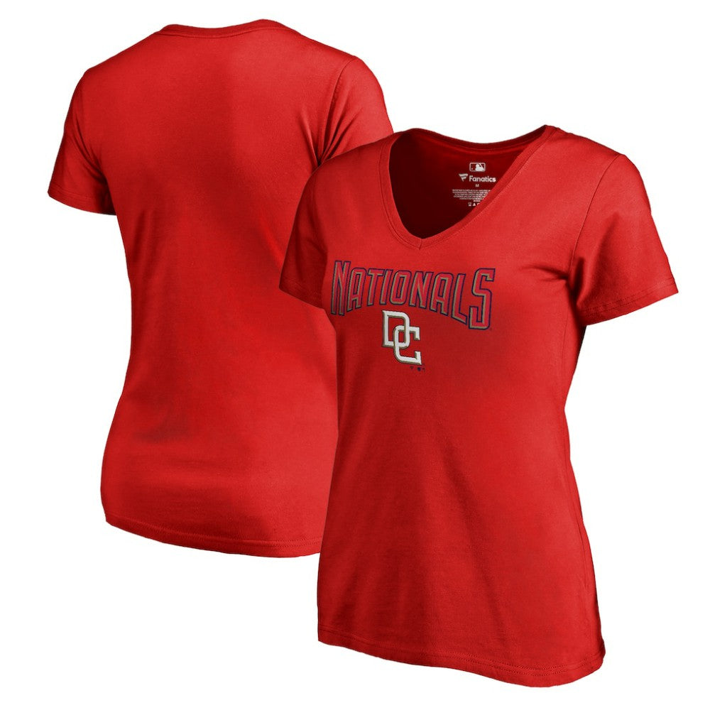 Washington Nationals Women's Core Wahconah V-Neck T-Shirt - Red