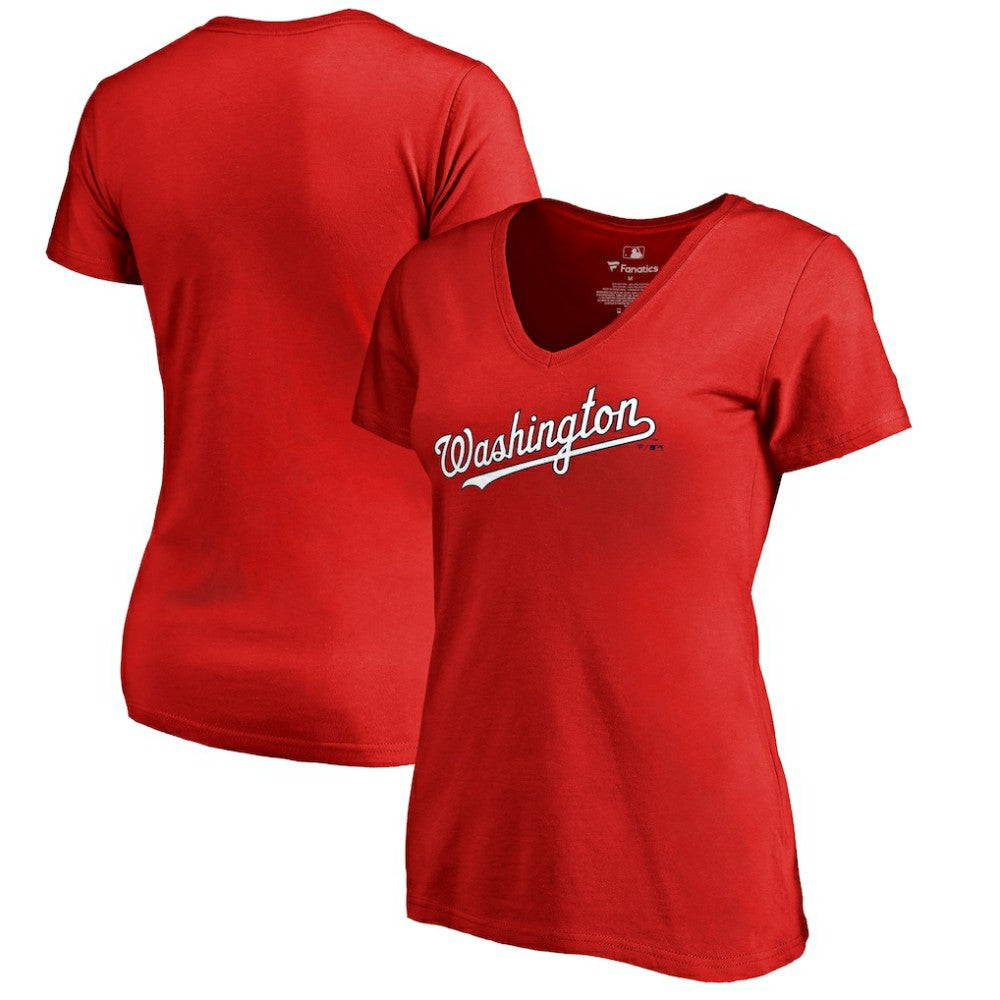 Washington Nationals Women's Team Wordmark T-Shirt - Red