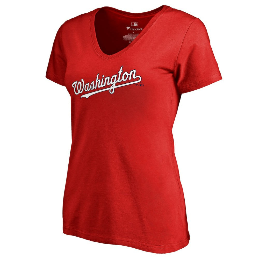 Washington Nationals Women's Team Wordmark T-Shirt - Red