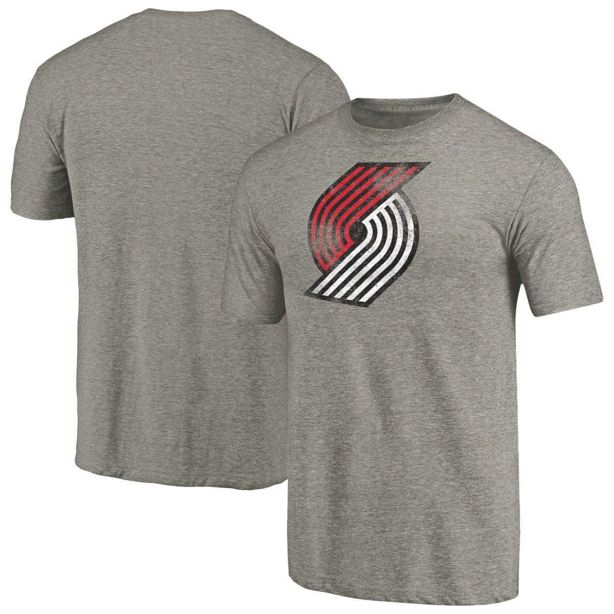 Portland Trail Blazers Distressed Team Logo Tri-Blend T-Shirt - Heather Gray online