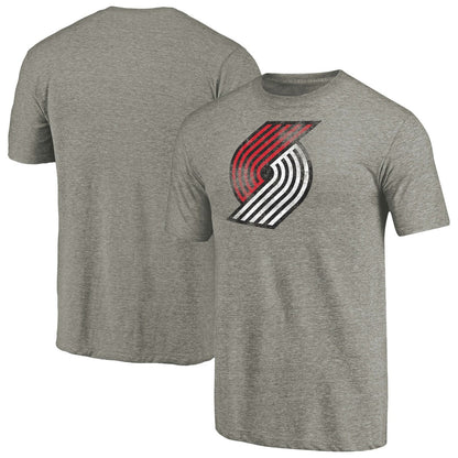 Portland Trail Blazers Distressed Team Logo Tri-Blend T-Shirt - Heather Gray online