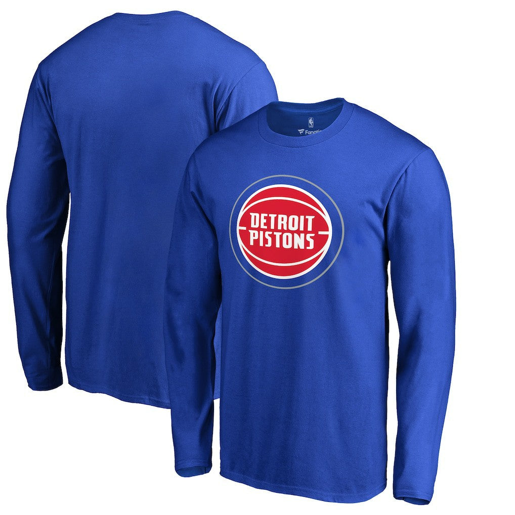 Detroit Pistons Primary Logo 2 Long Sleeve T-Shirt sale - Royal sale