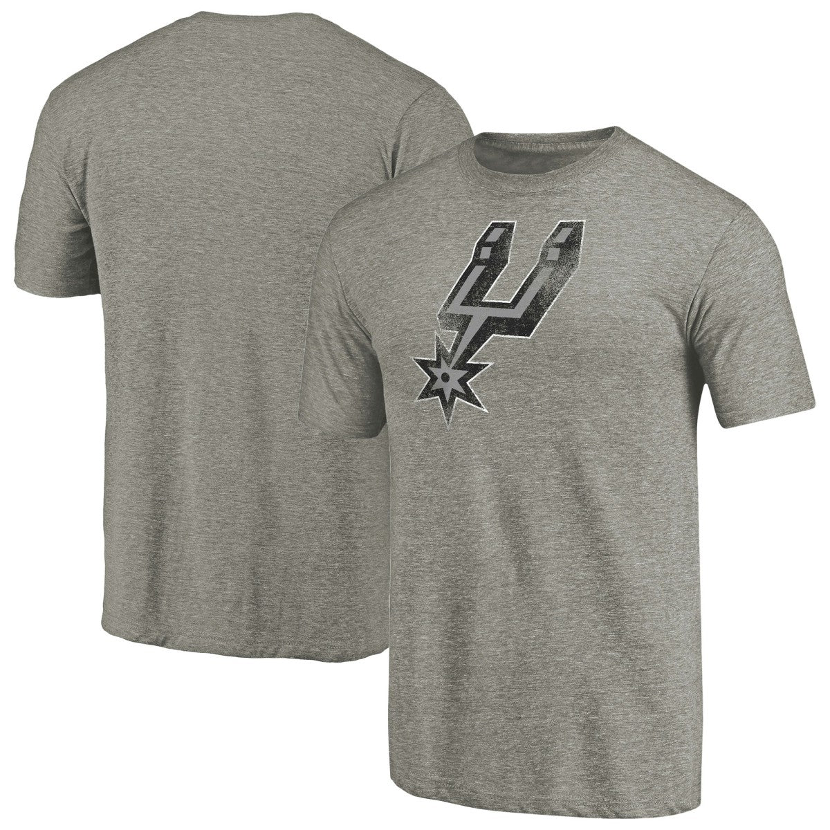 San Antonio Spurs Distressed Team Logo Tri-Blend T-Shirt - Heather Gray on sale