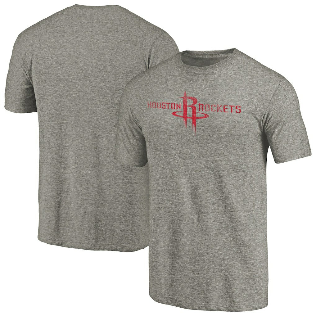 Houston Rockets Distressed Team Logo Tri-Blend T-Shirt - Heather Gray for sale