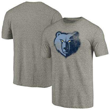 Memphis Grizzlies Distressed Team Logo Tri-Blend T-Shirt - Heather Gray cheap