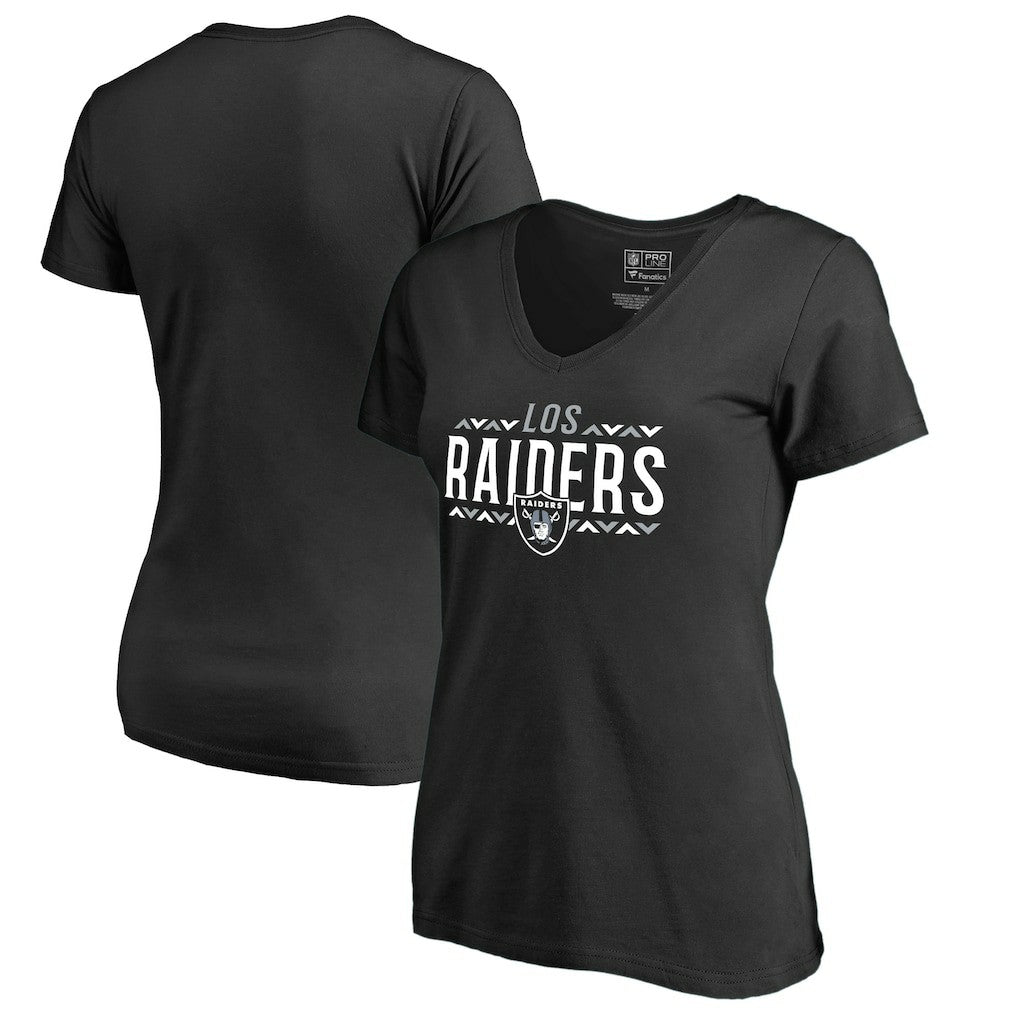 Las Vegas Raiders Women's Arriba V-Neck T-Shirt - Black for sale