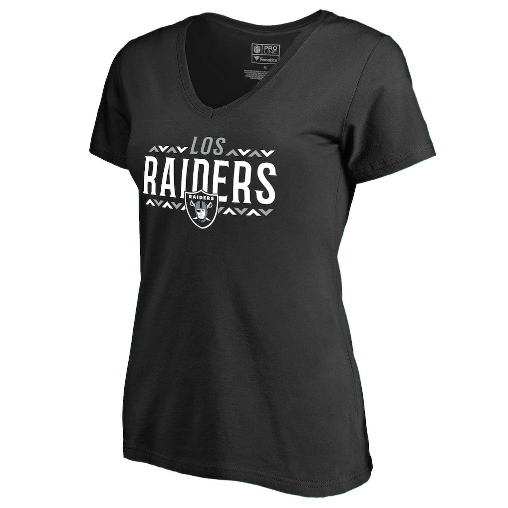 Las Vegas Raiders Women's Arriba V-Neck T-Shirt - Black for sale