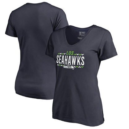 Seattle Seahawks Women's Arriba V-Neck T-Shirt - Navy discount
